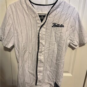 Hollister Men's White Pinstripe Jersey
